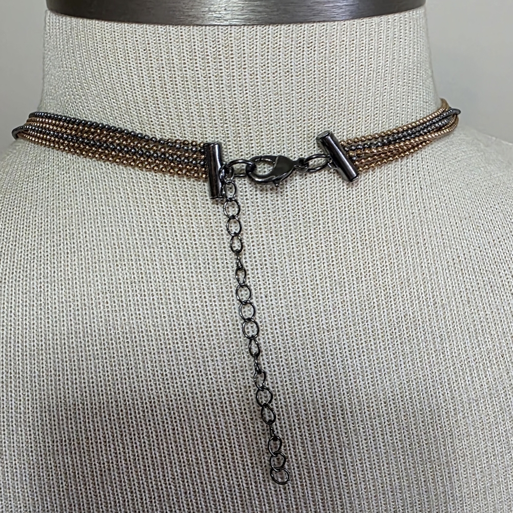 Long Multi Layered Multitone Necklace - Picture 4 of 5
